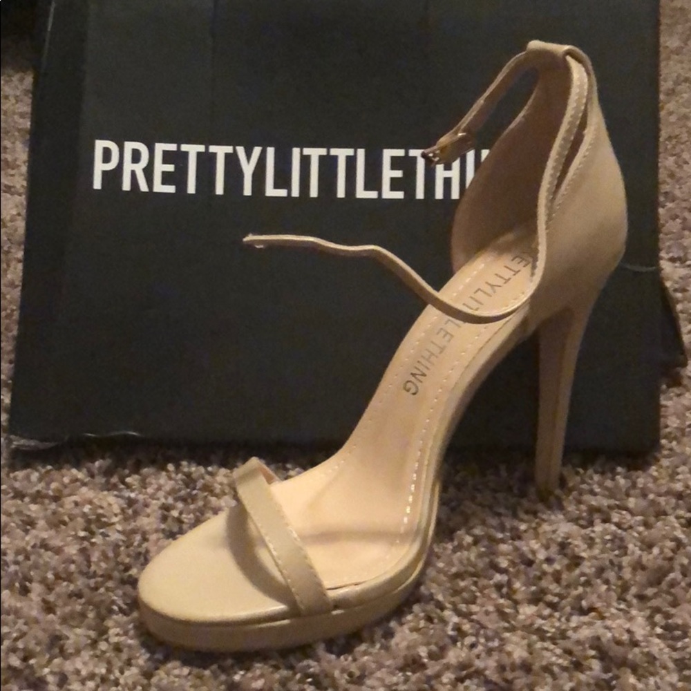 Nude strap heel
